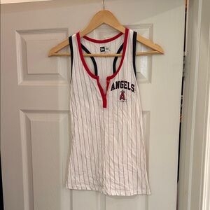 New Era Angels Red and Black Striped Tank